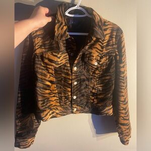 Y2k Vintage Tommy Jeans Velvet Tiger Print Jacket